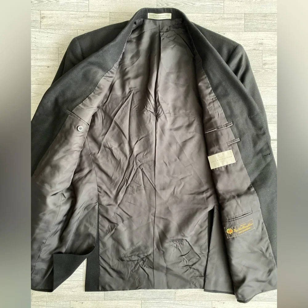 Black John W. Nordstrom Loro Piana 100%‎ Cashmere Blazer Jacket Size 40